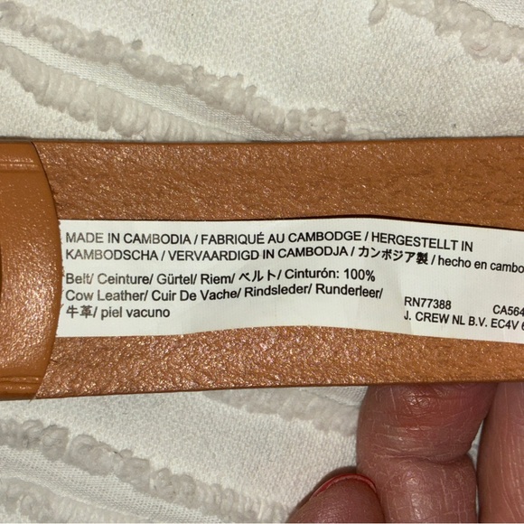 J. Crew Camel Leather Belt with Gold Buckle Sz L/XL - Picture 10 of 11